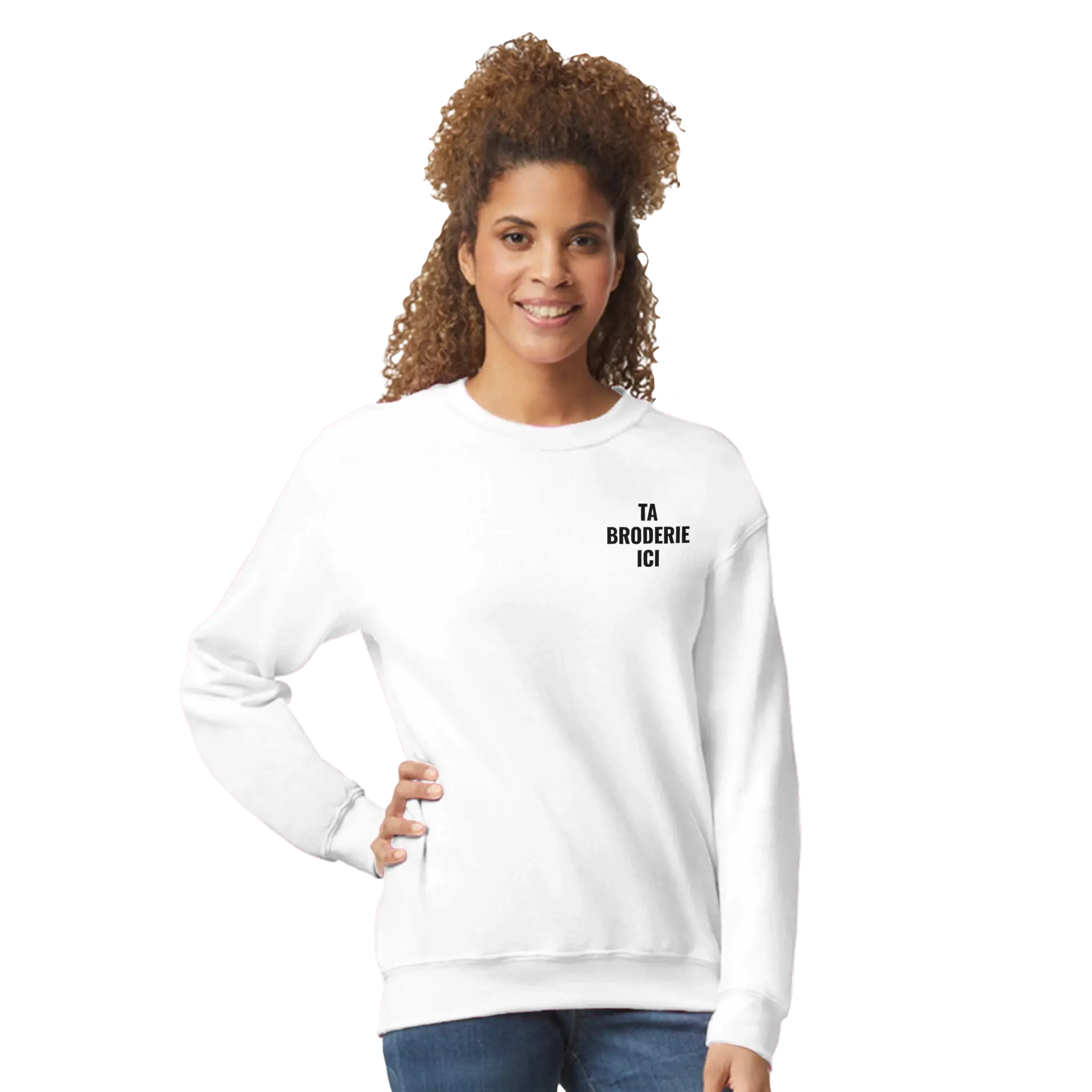 Sweat-shirt Brodé coupe classique | broderie vêtement personnalisé