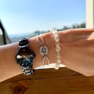 Bracelet 42 Petite Médaille Gris Clair