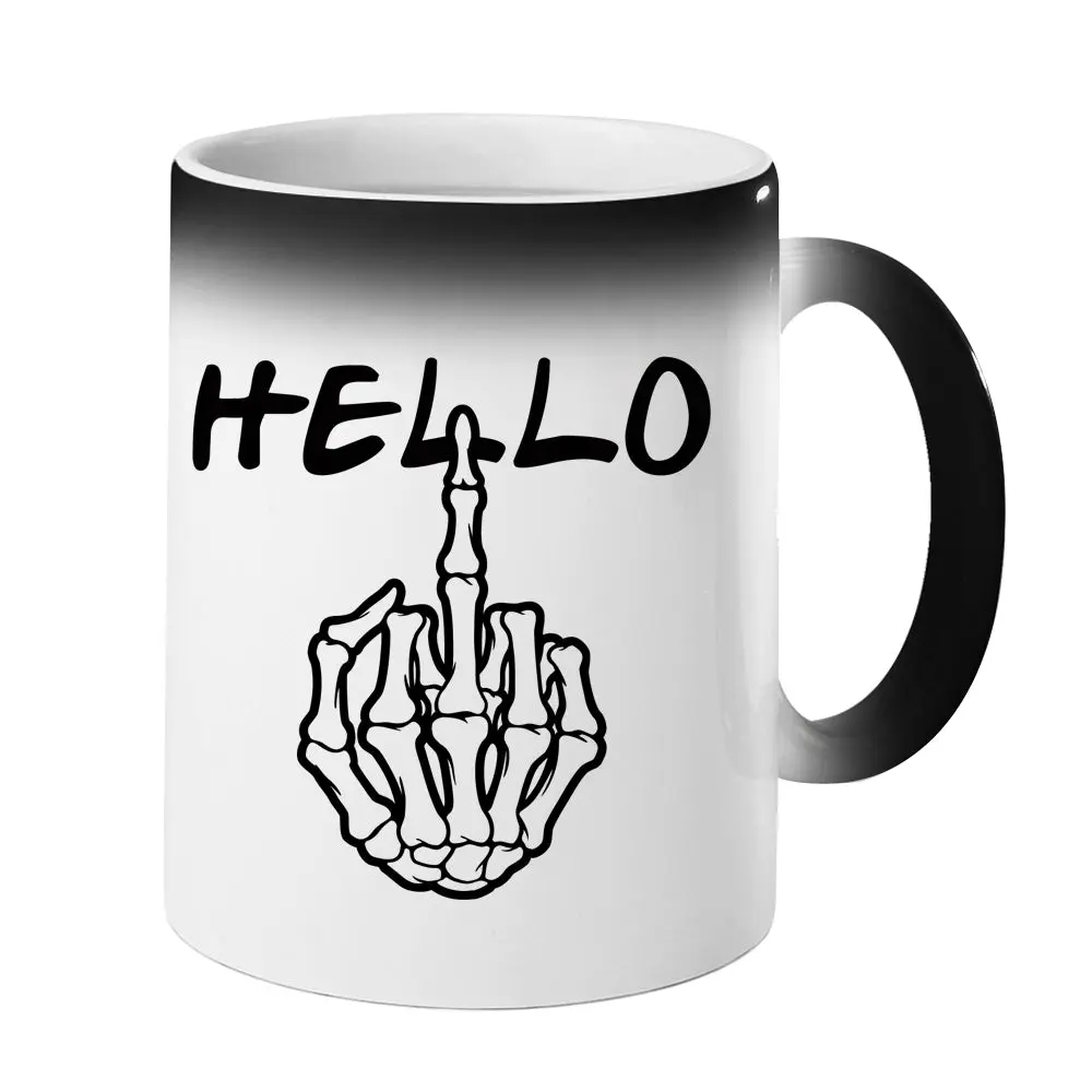 Mug Magique Hello Bad mood | apparaît avec la chaleur du liquide | tasse céramique | imprimé des 2 côtés