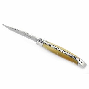 Couteau Laguiole pliant – 11 cm – manche de corne claire