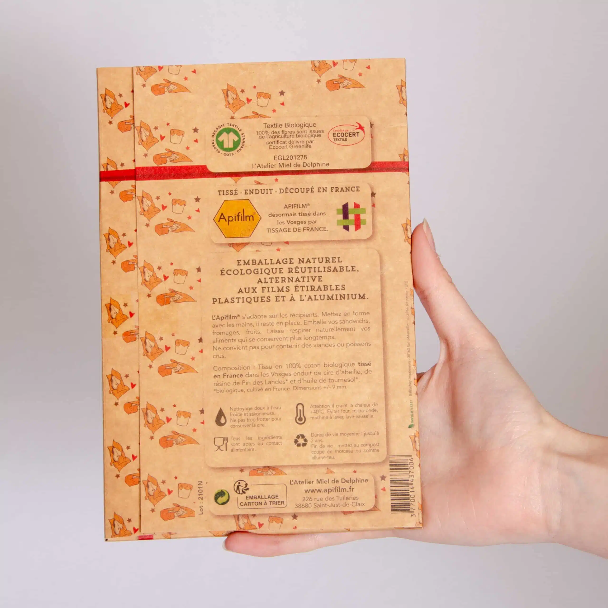 Emballage alimentaire en cire d’abeille éco-responsable – Apifilm – Image 3
