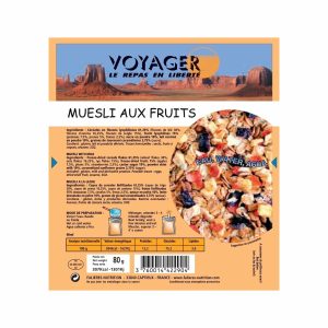 Encas lyophilisé écologique treck randonnée – Muesli aux fruits 80 g – Falières Nutrition
