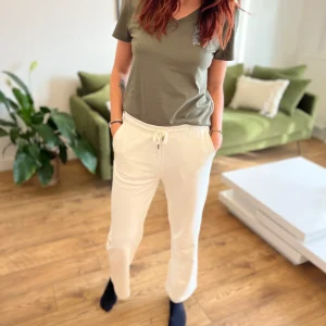 Pantalon de jogging ample crème