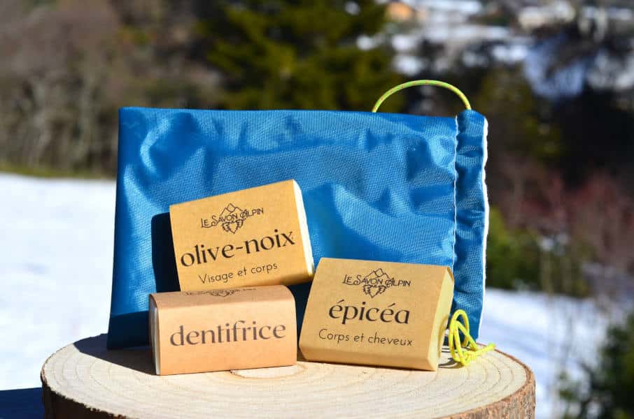 Trousse de toilette randonnée, kit de toilette écologique – sac upcyclé – Le Savon Alpin – Image 8