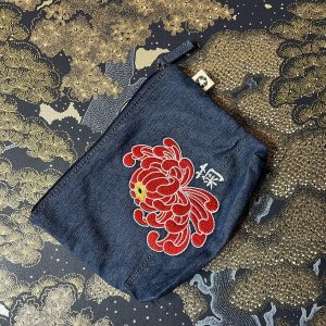 Pochette denim recyclé Chrysanthème : choisissez votre couleur !