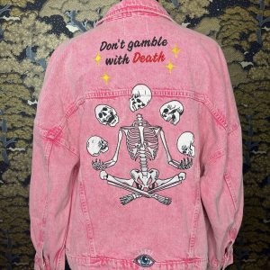 Don’t gamble with Death : veste jean rose