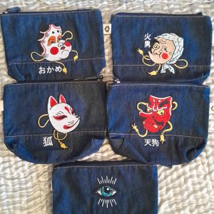 Pochette denim recyclé Asian art : choisissez votre modèle !