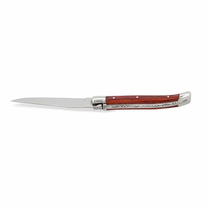 Couteau laguiole pliant, 12 cm, mitres inox, manche en bois de rose – Made in France – Image 6