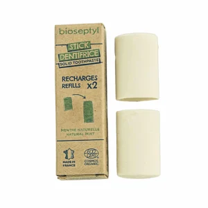 2 recharges dentifrice solide en stick rechargeable éco-responsable – Menthe naturelle – Bioseptyl