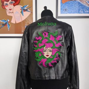 Medusa : modèle unique veste cuir noir