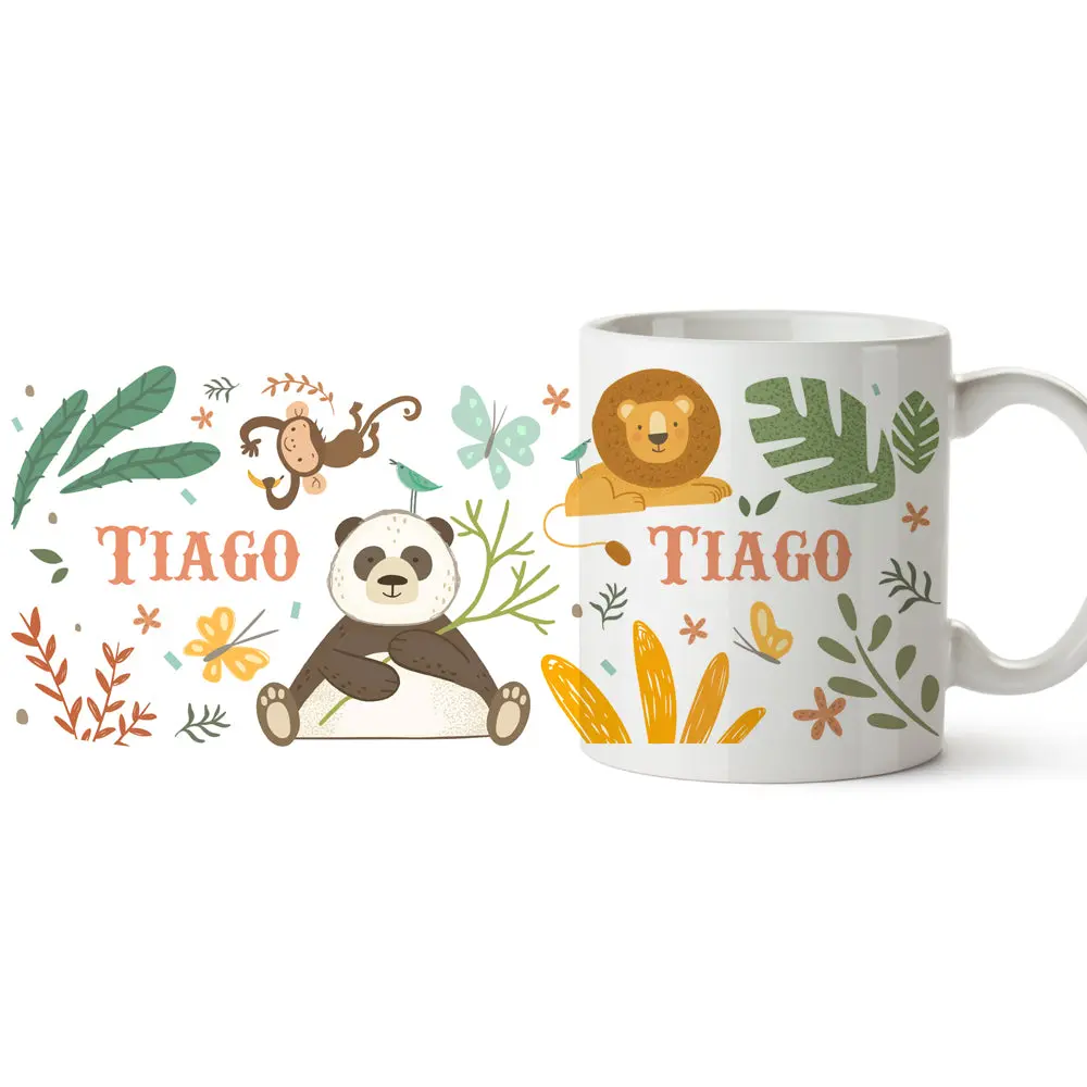 Mug enfant personnalisable avec prénom | tasse en céramique | Animaux de la jungle – Image 6