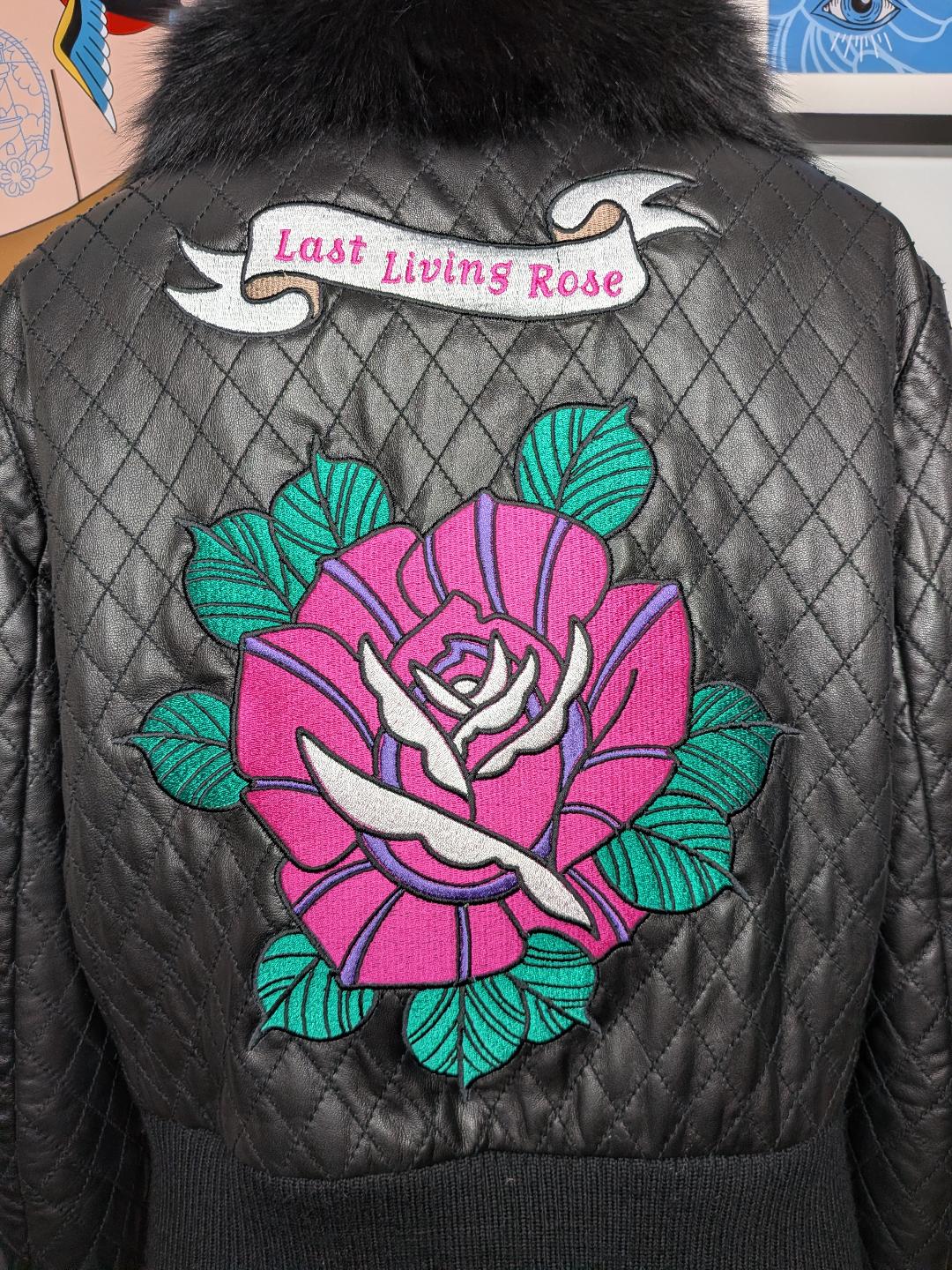Pink Last Living Rose veste Cuir : Modèle unique – Image 2