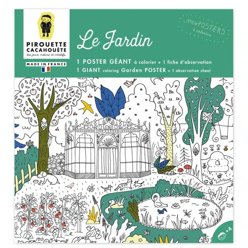 Poster géant à colorier – Le jardin – Pirouette Cacahouète – Image 4