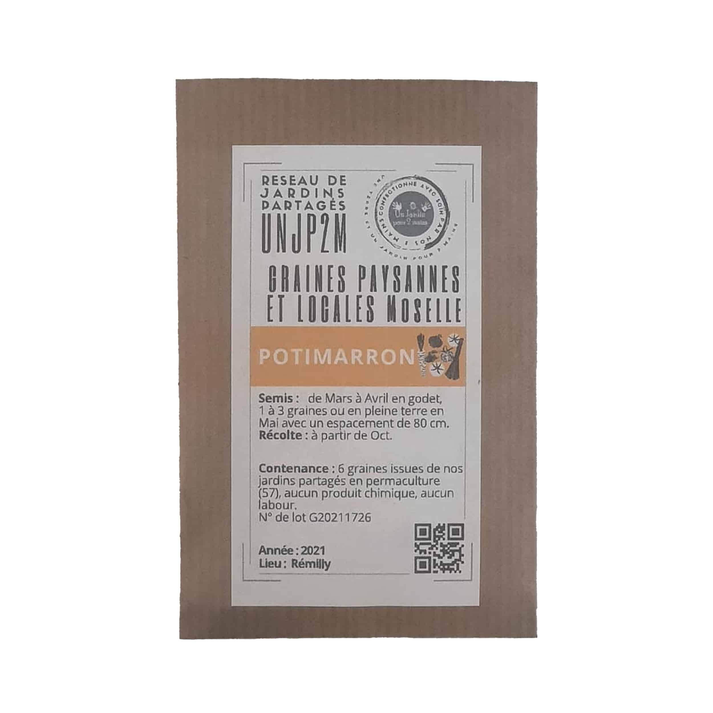 Potiron – Sachet de graines paysannes – Un jardin pour 2 mains