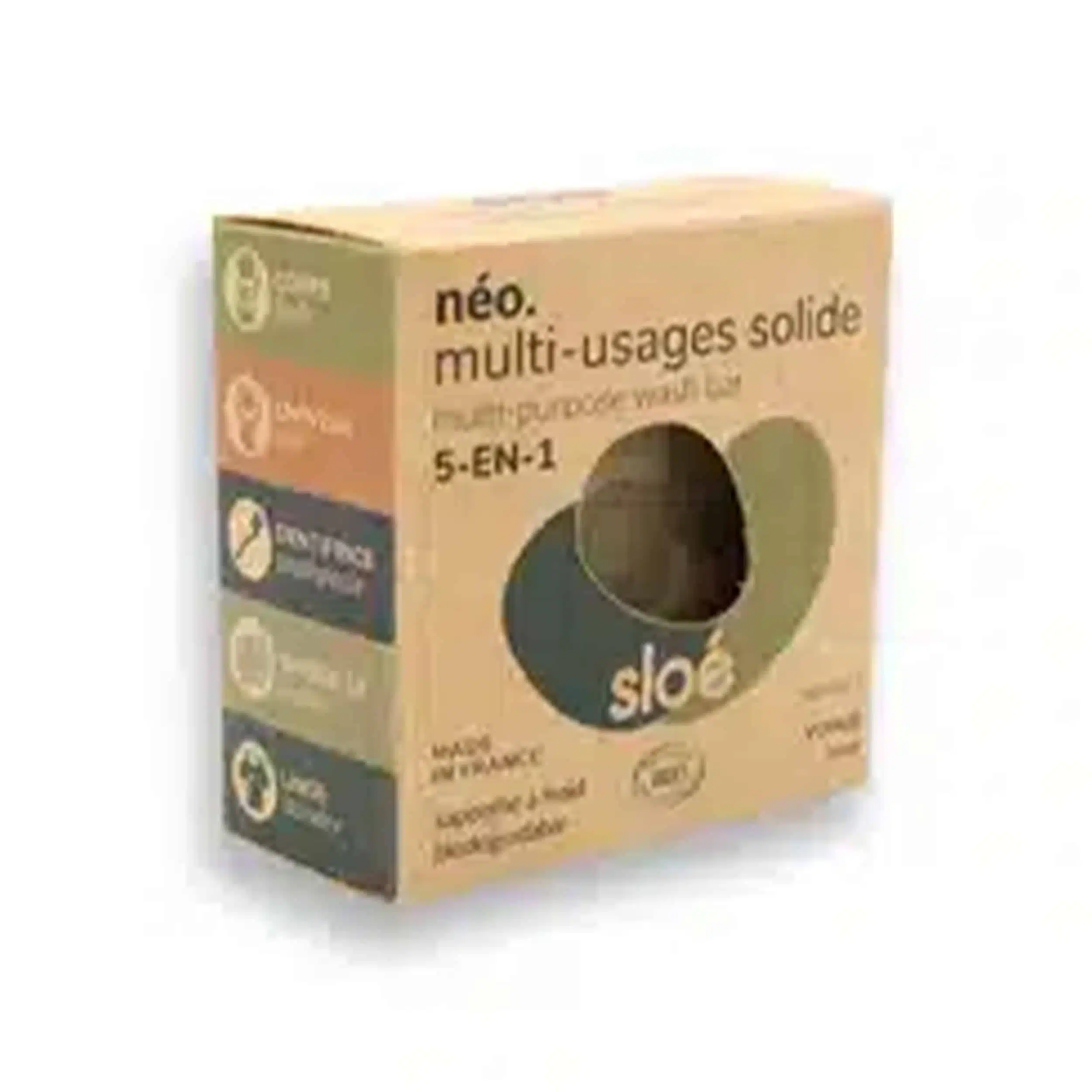 Savon multi-usages solide 5-en-1 nomade – Noé – 60 ou 100 gr – Sloé Nature