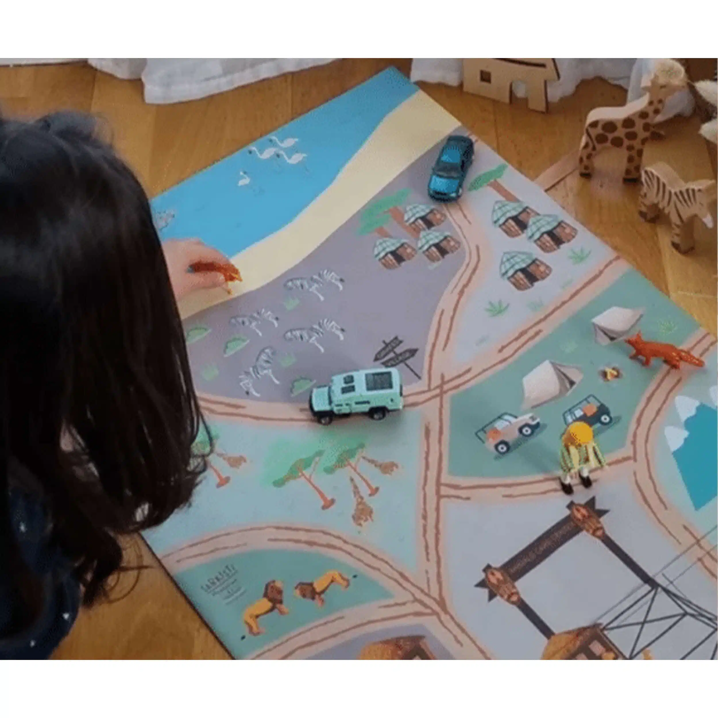 Tapis de jeu enfant pliable – Mes petites voitures dans la savane – Sabristi Récréation – Image 5