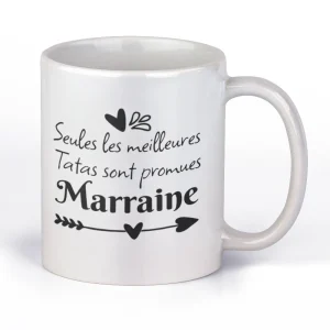 Mug idée cadeau | Les meilleures tatas sont promues Marraine | En céramique | imprimé des 2 côtés