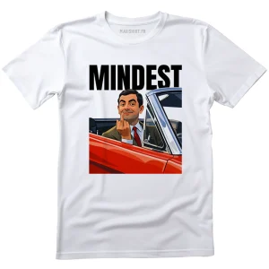 T-Shirt Blanc avec Imprimé MINDEST, Bean Mood, Humour